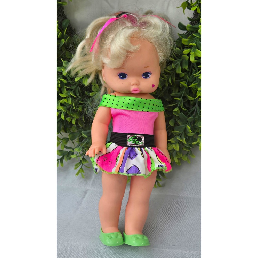 Vintage 1988 Mattel Lil Miss Magic Hair Doll Blonde Rainbow Streak Clothes Shoes